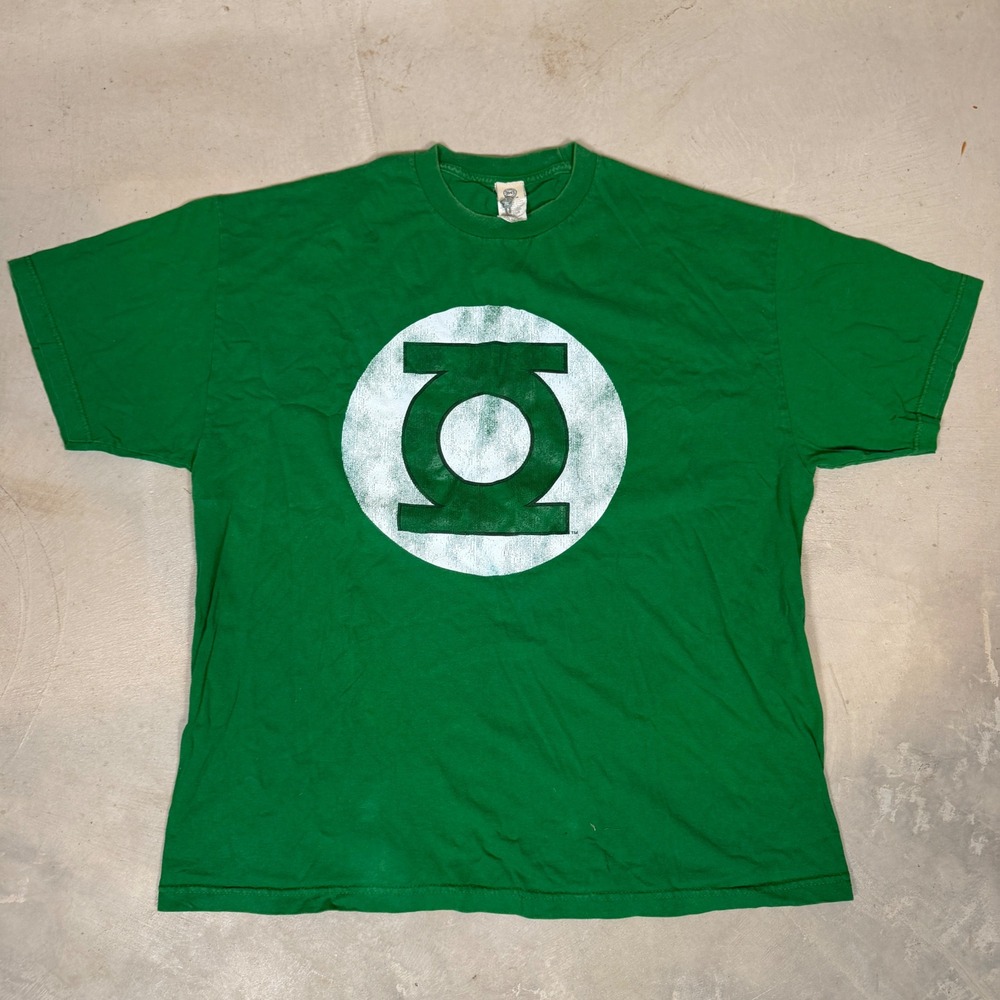2007 movie promo DC Comics Green Lantern Graphic T-Shirt 2XL Green Y2K Logo Tee